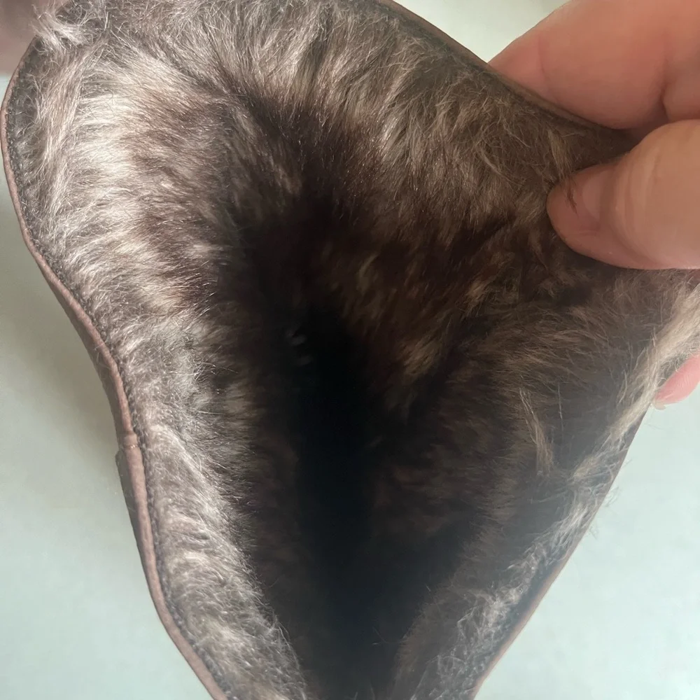 Aldo Brown Heeled Boots with Faux Fur Trim - Picture 6 of 8